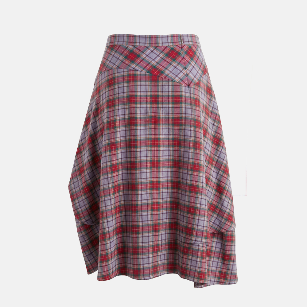 Super Flea Market+Vivienne Westwood+purple_red plaid asymmetric skirt+Sophie Passmann1